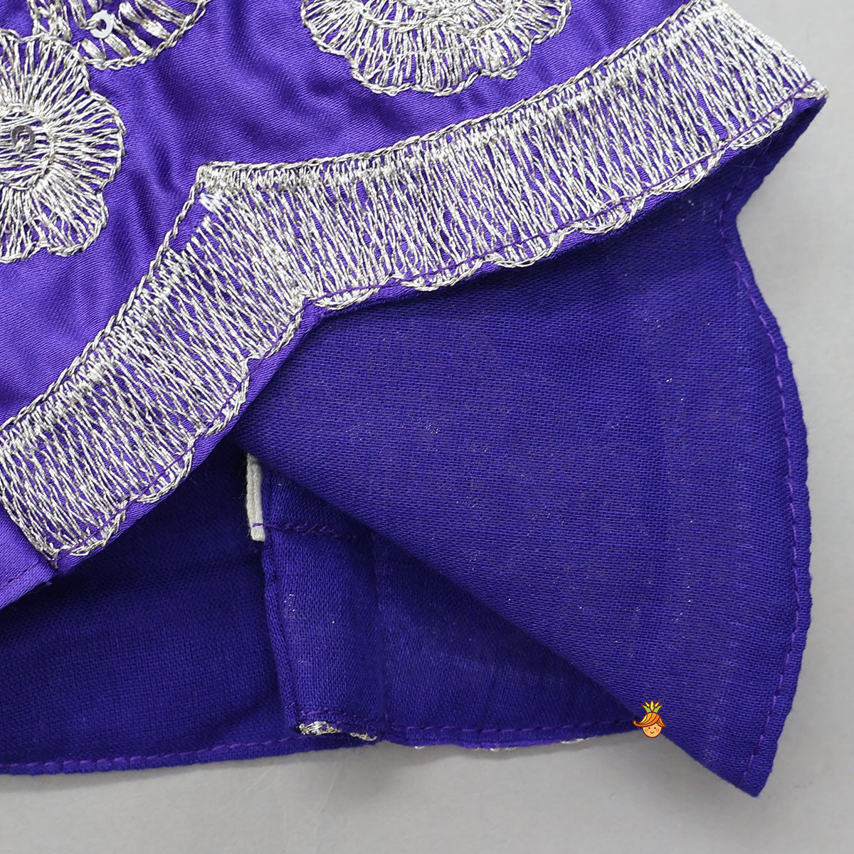 Halter Neck Floral Embroidered Crop Top With Embroidered Lehenga