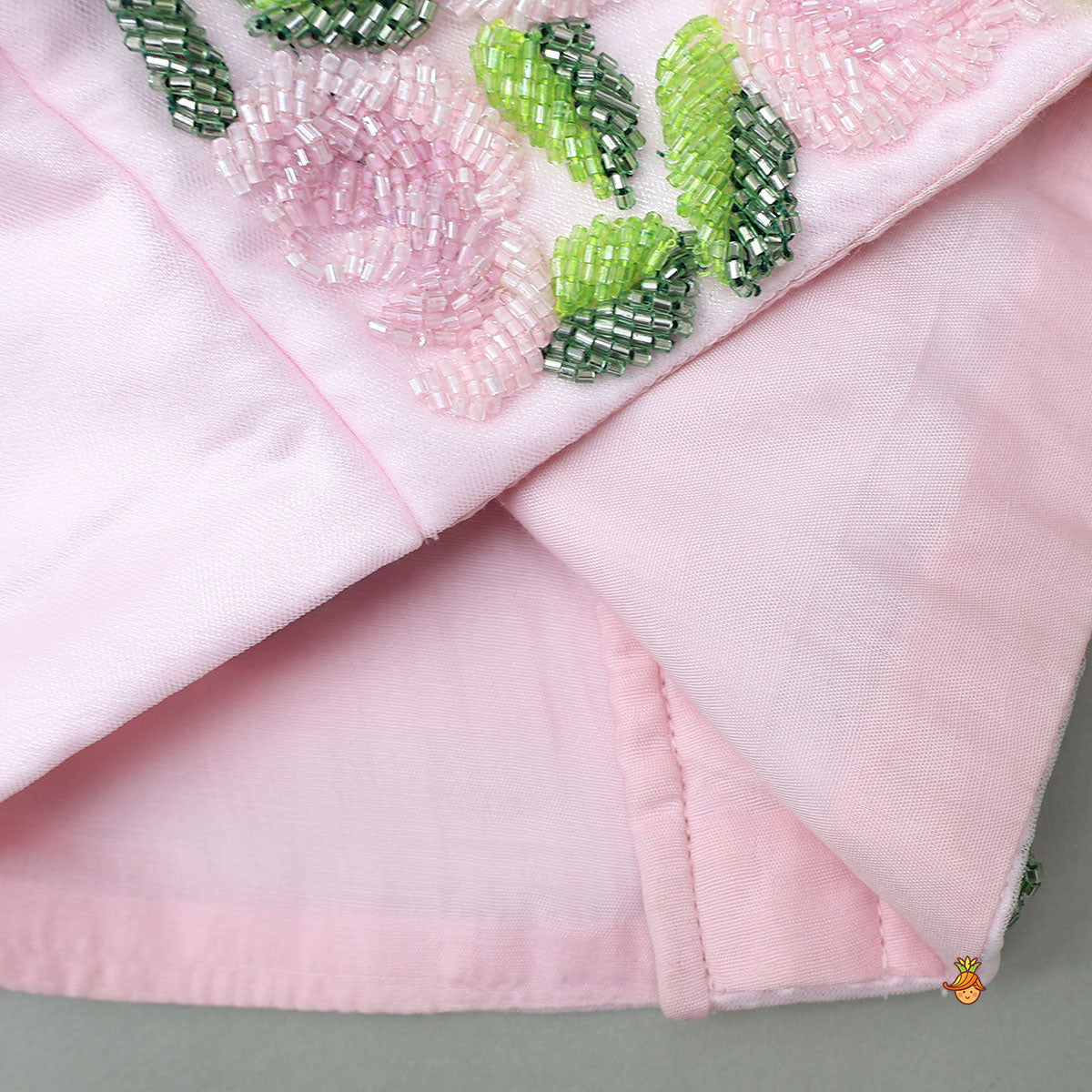 Halter Neck Embroidered Crop Top And Layered Net Lehenga