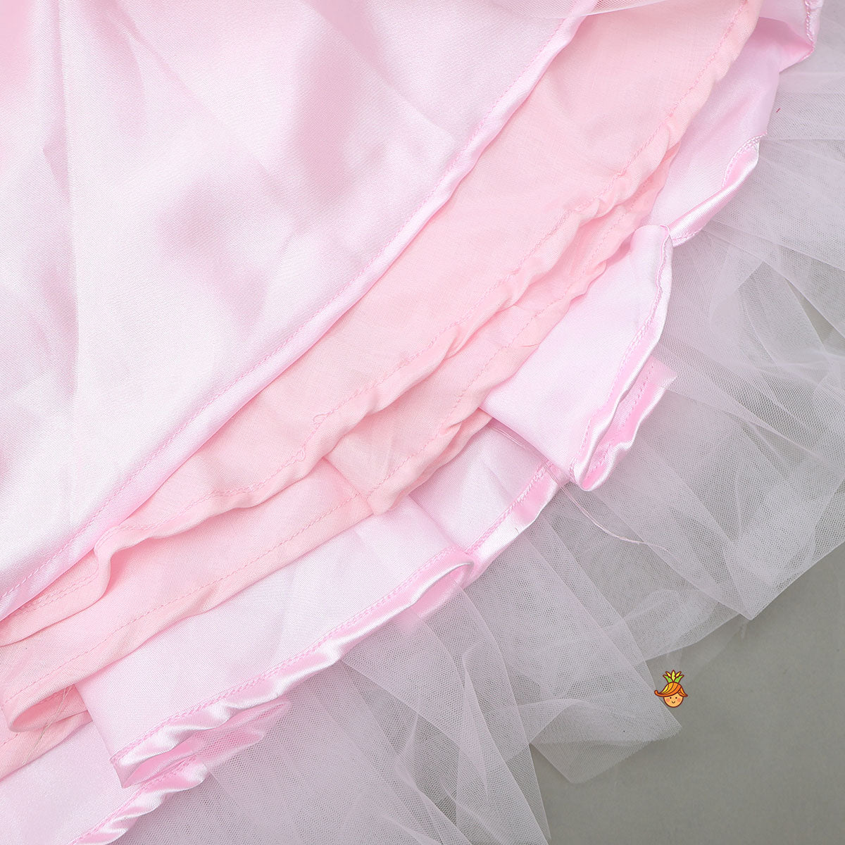 Halter Neck Embroidered Crop Top And Layered Net Lehenga