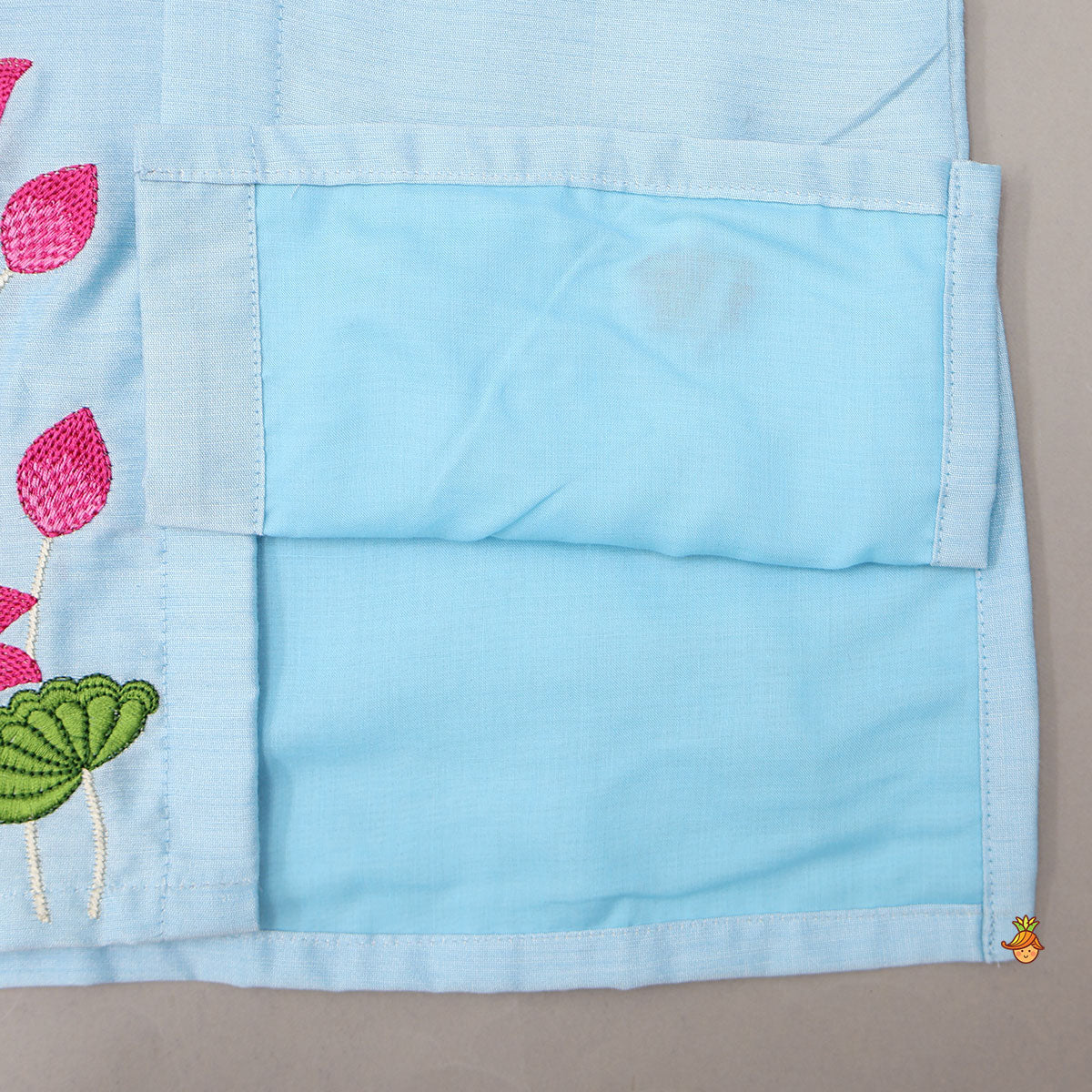 Pre Order: Floral Embroidered Cotton Kurta And Pyjama