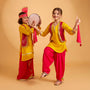 Shimmery Festive Kurta With Lungi, Turban And Accessories Set twinning model image 2