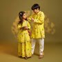 Tie-Knot Detail Angarkha-Style Ethnic Kurti And Palazzo twinning model image 1