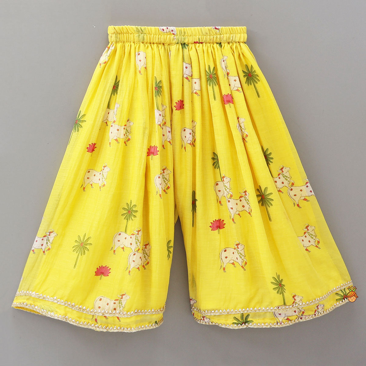 Pre Order: Tie-Knot Detail Angarkha-Style Ethnic Kurti And Palazzo