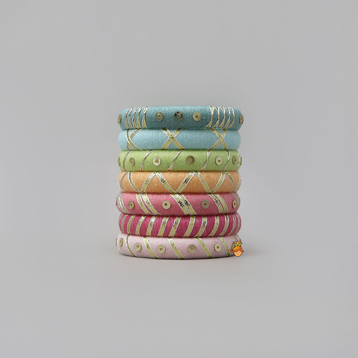 Handmade Thread Bangles - Set Of 7