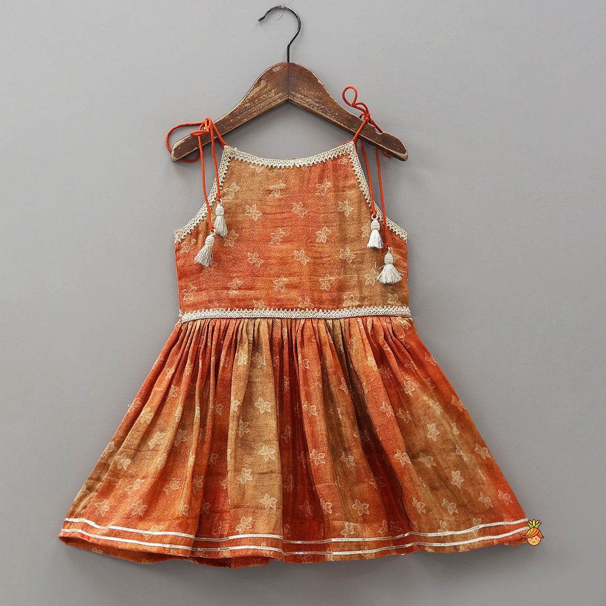 Tie Up Peplum Shimmery Kurti And Dhoti Pant With Dupatta
