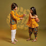 Floral Printed Strappy Kurti With Matching Dhoti twinning model image 3