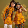 Floral Printed Strappy Kurti With Matching Dhoti twinning model image 4