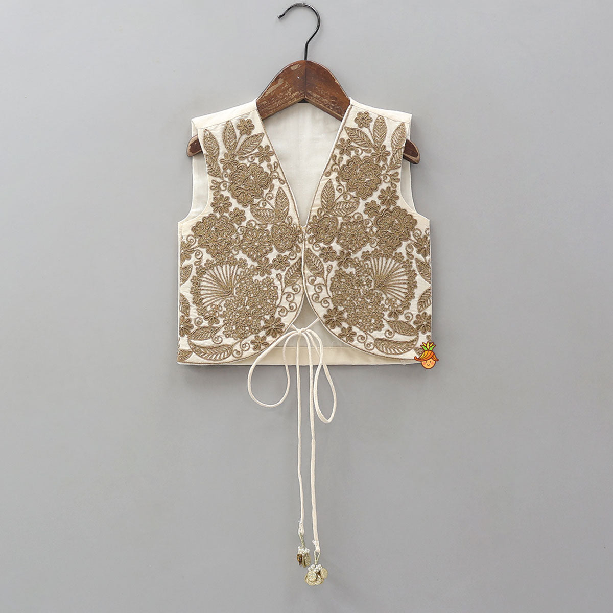 Pre Order: Front Tie-Knot Crop Top And Contrasting Lehenga