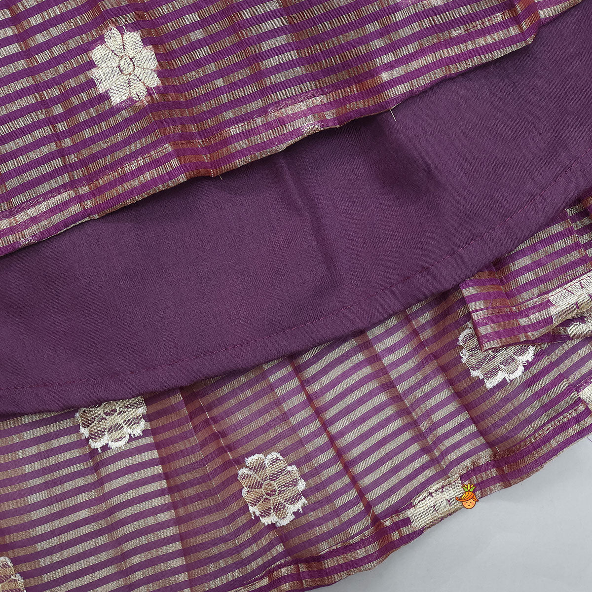 Pre Order: Front Tie-Knot Crop Top And Lehenga