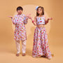 Printed Pin Tuck Kurta And Pyjama twinning model image 1