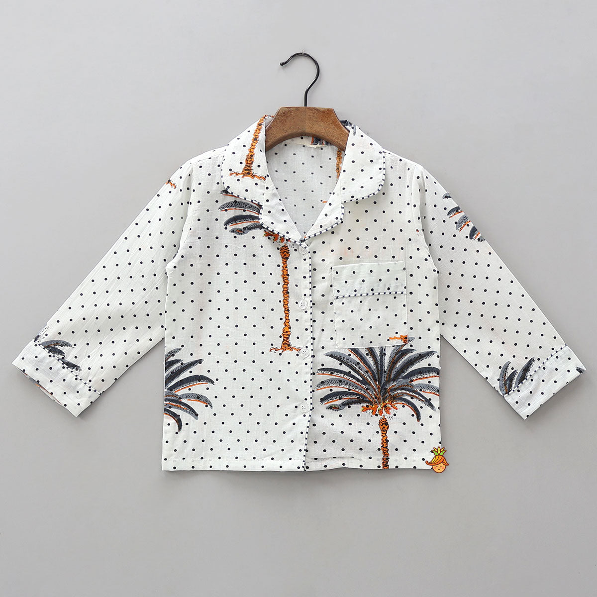 Pre Order: Polka Dots Printed Cotton Sleepwear