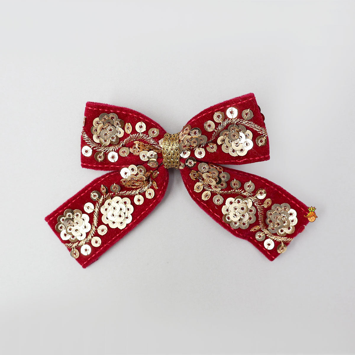 Intricately Sequins Embroidered Velvet Hair Clip
