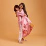 Floral Printed Asymmetric Top And Lehenga twinning model image 2