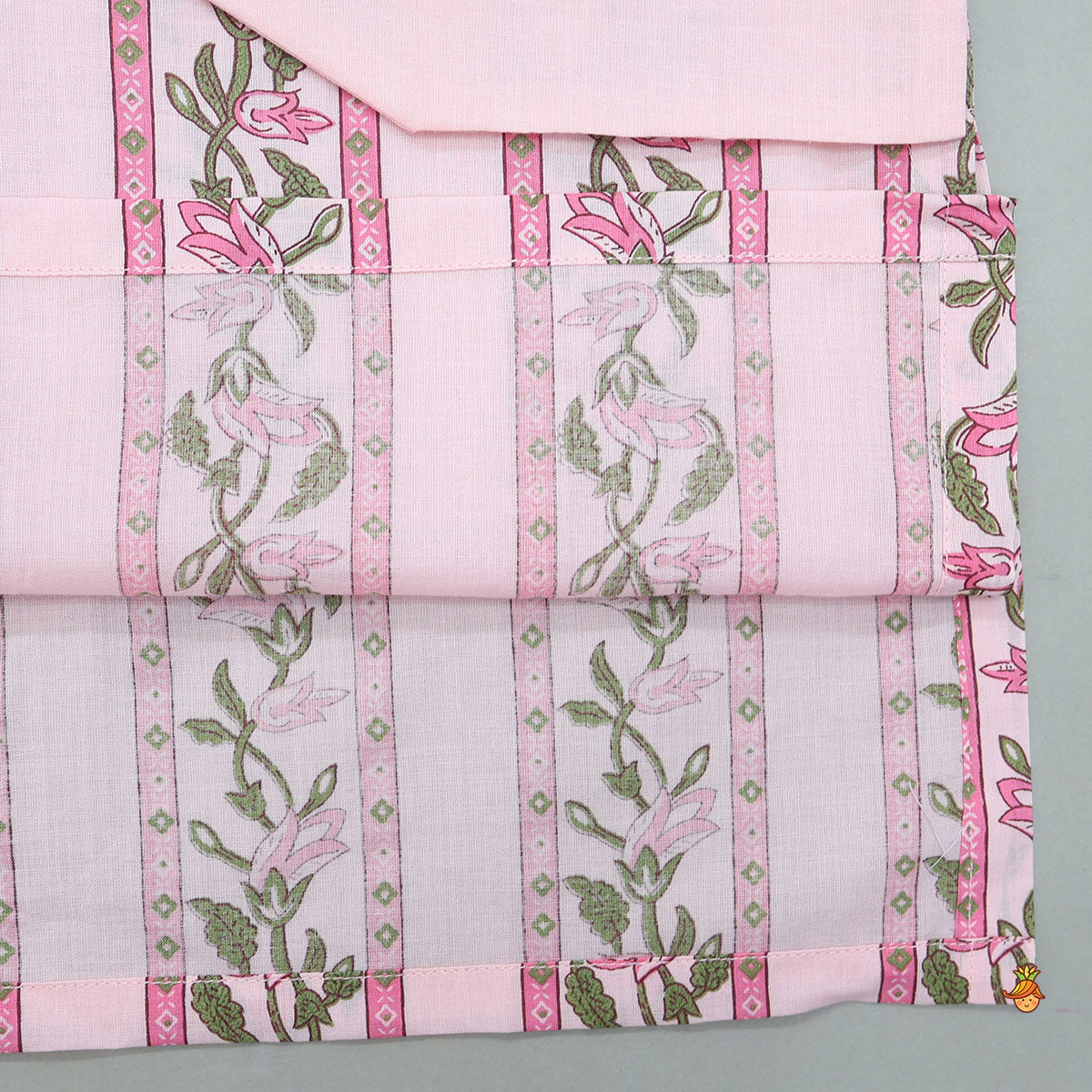 Floral Printed Flap Detail Kurta And Pyjama