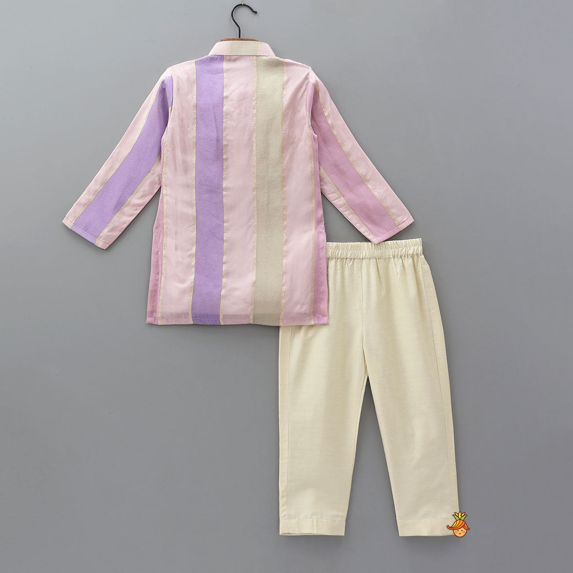 Pre Order: Lace Work Shimmery Kurta And Pyjama