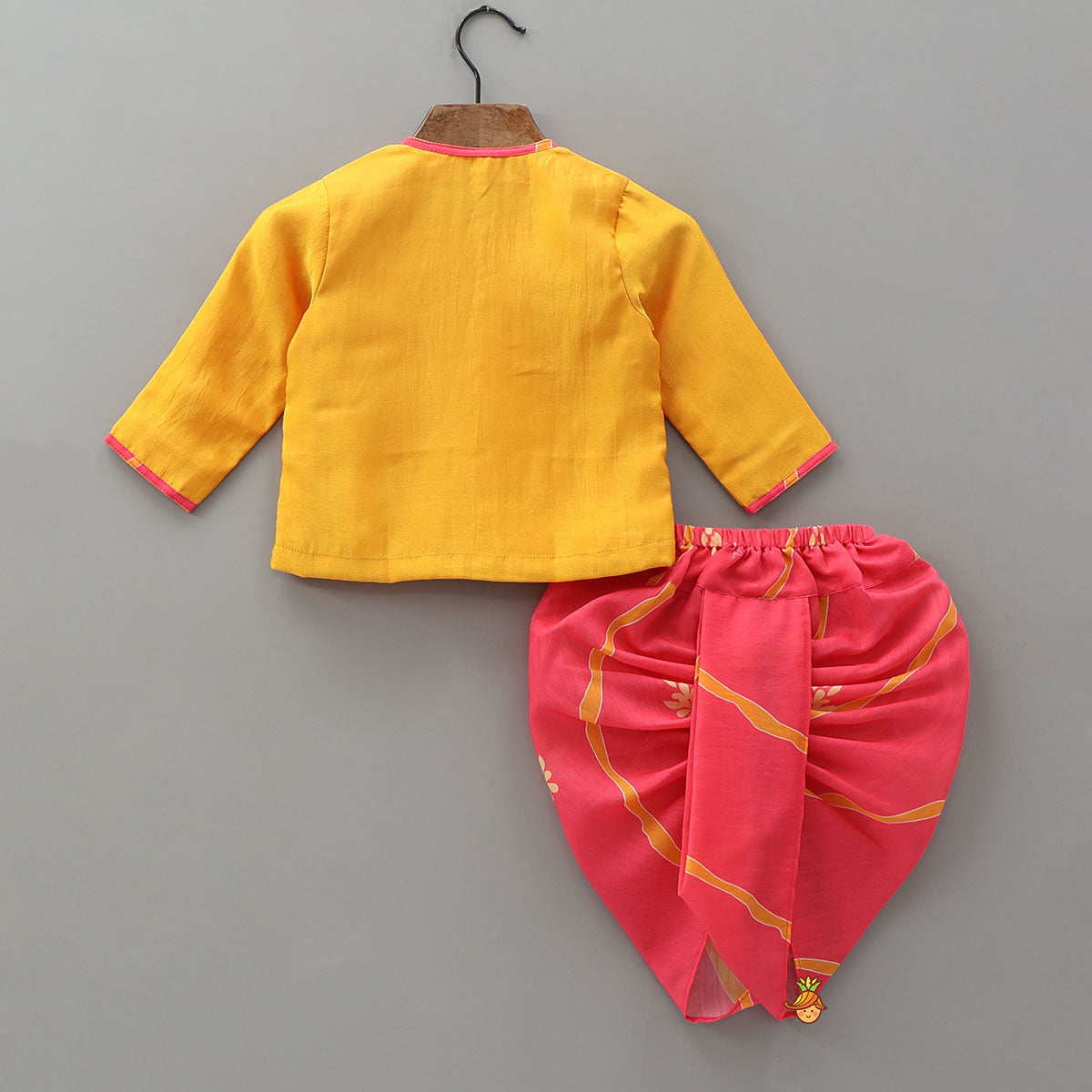 Pre Order: Front-Open Kurta With Printed Dhoti