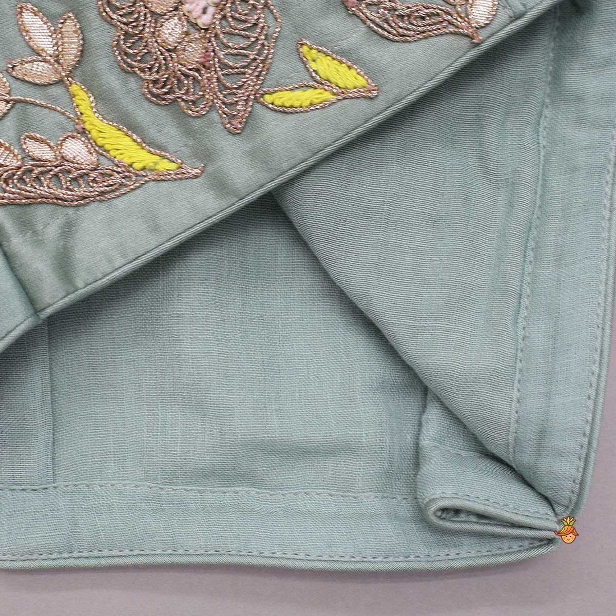 Pre Order: Jacket Style Front Knot Elegant Top And Cut-Work Palazzo