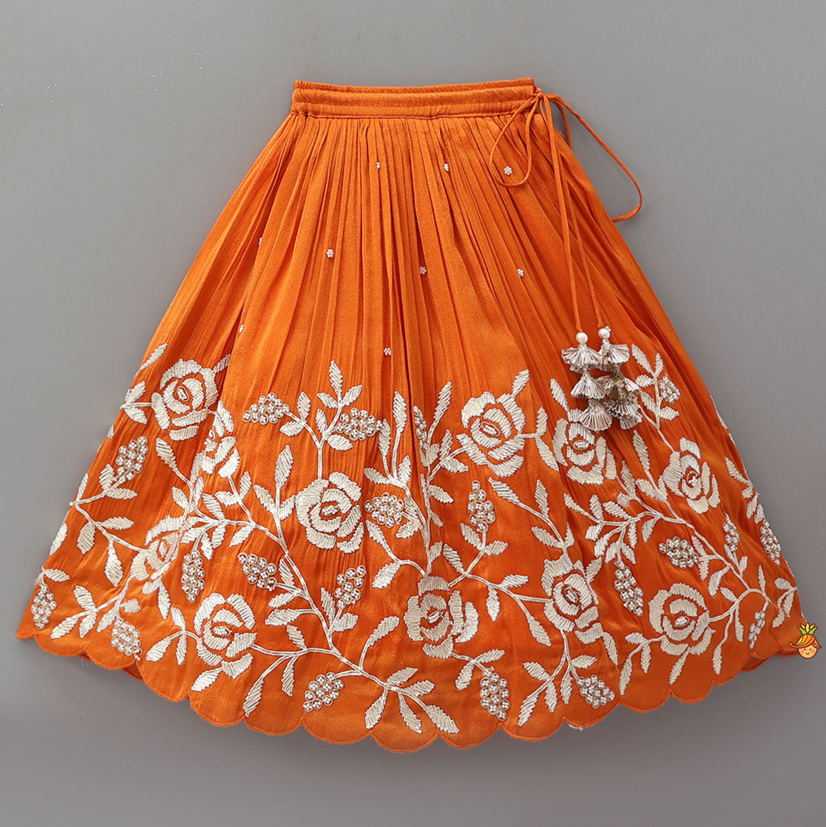 Pre Order: Gota Work Shimmery Kurti And Lehenga