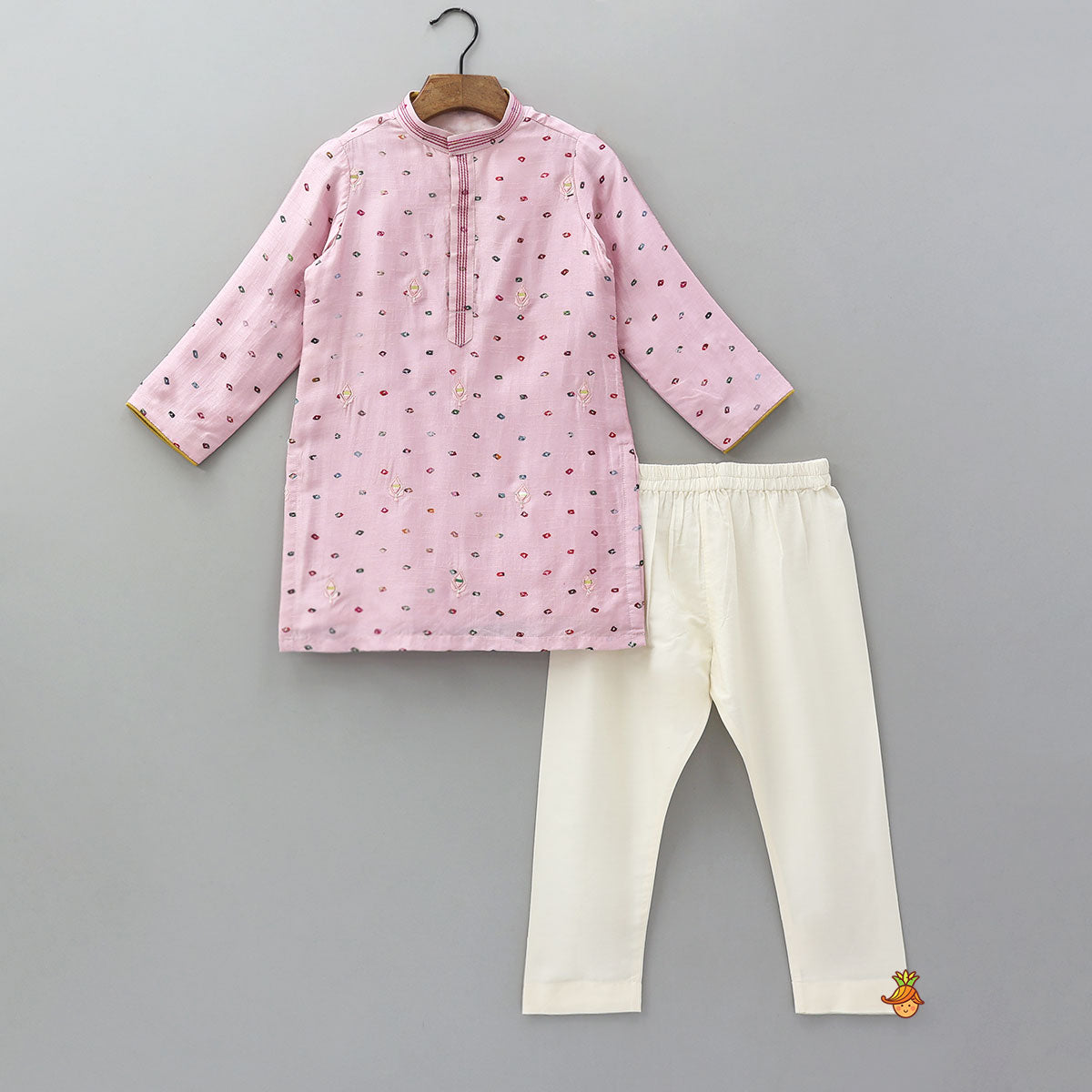 Pre Order: Bandhani Printed Kurta And Pyjama