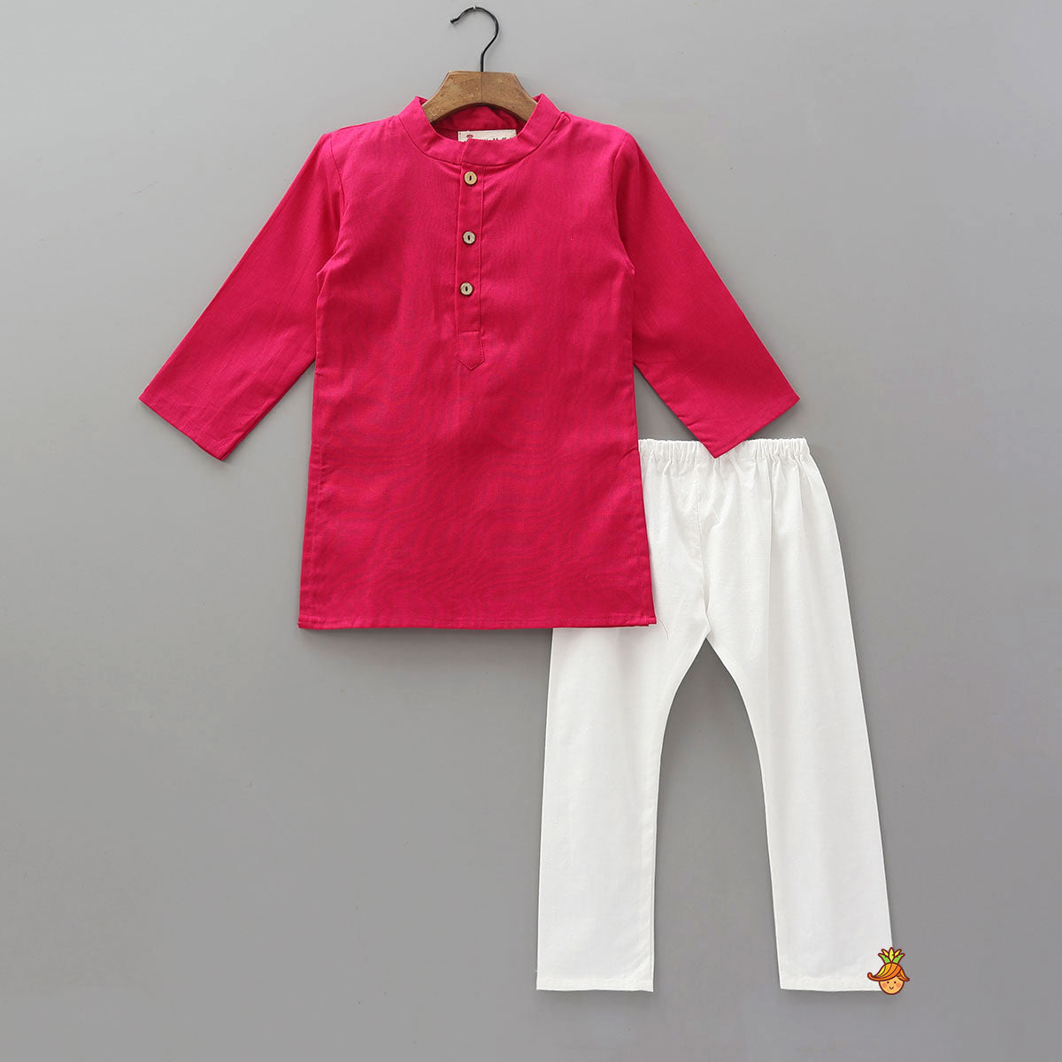 Festive Cotton Kurta With Printed Jacket And Pyjama