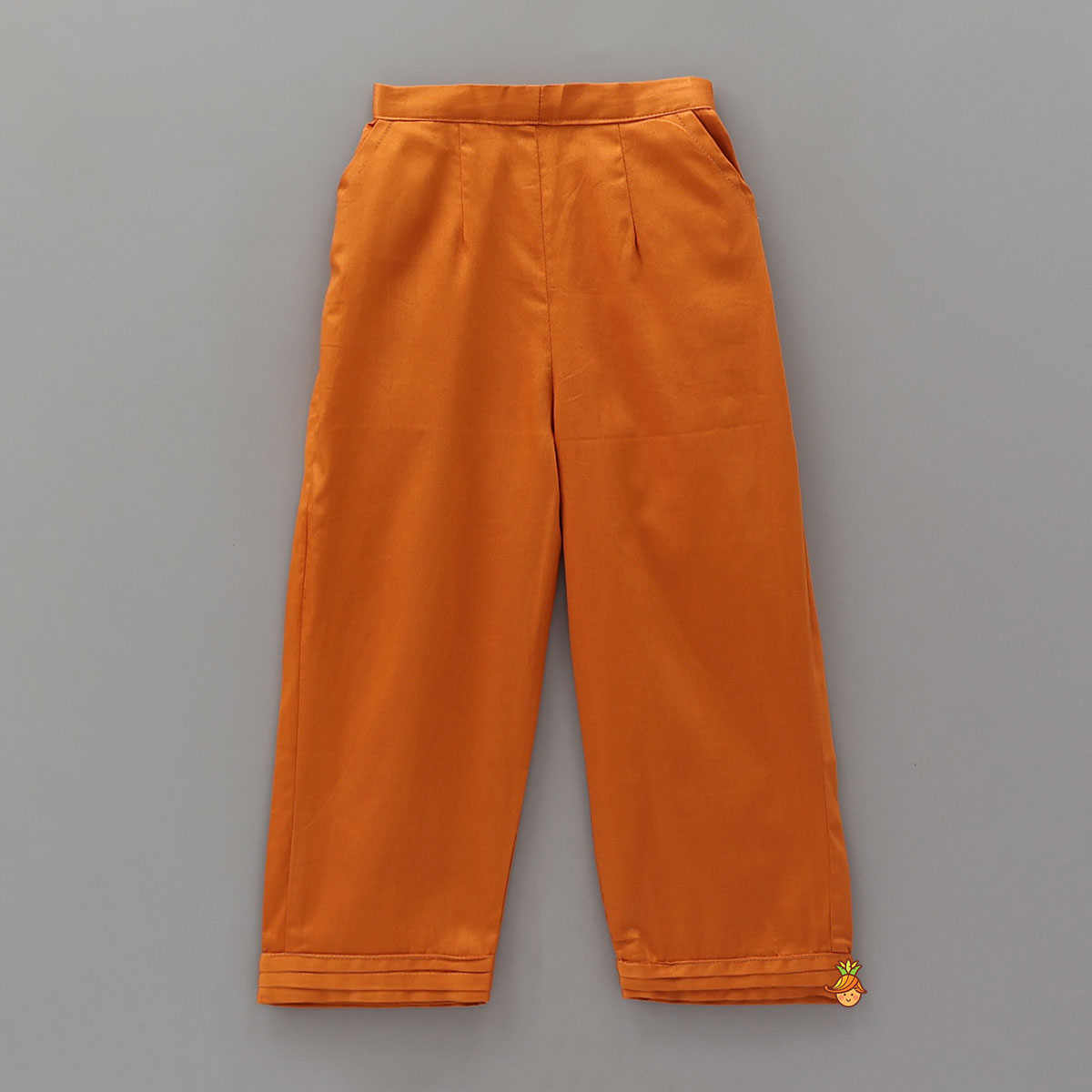Scalloped Hem Cotton Kurti And Pant
