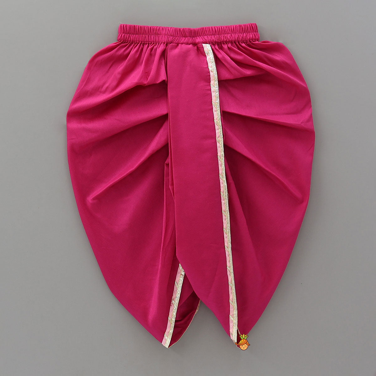 Krishna Embroidered Angarkha Top With Lace Work Dhoti And Mukut