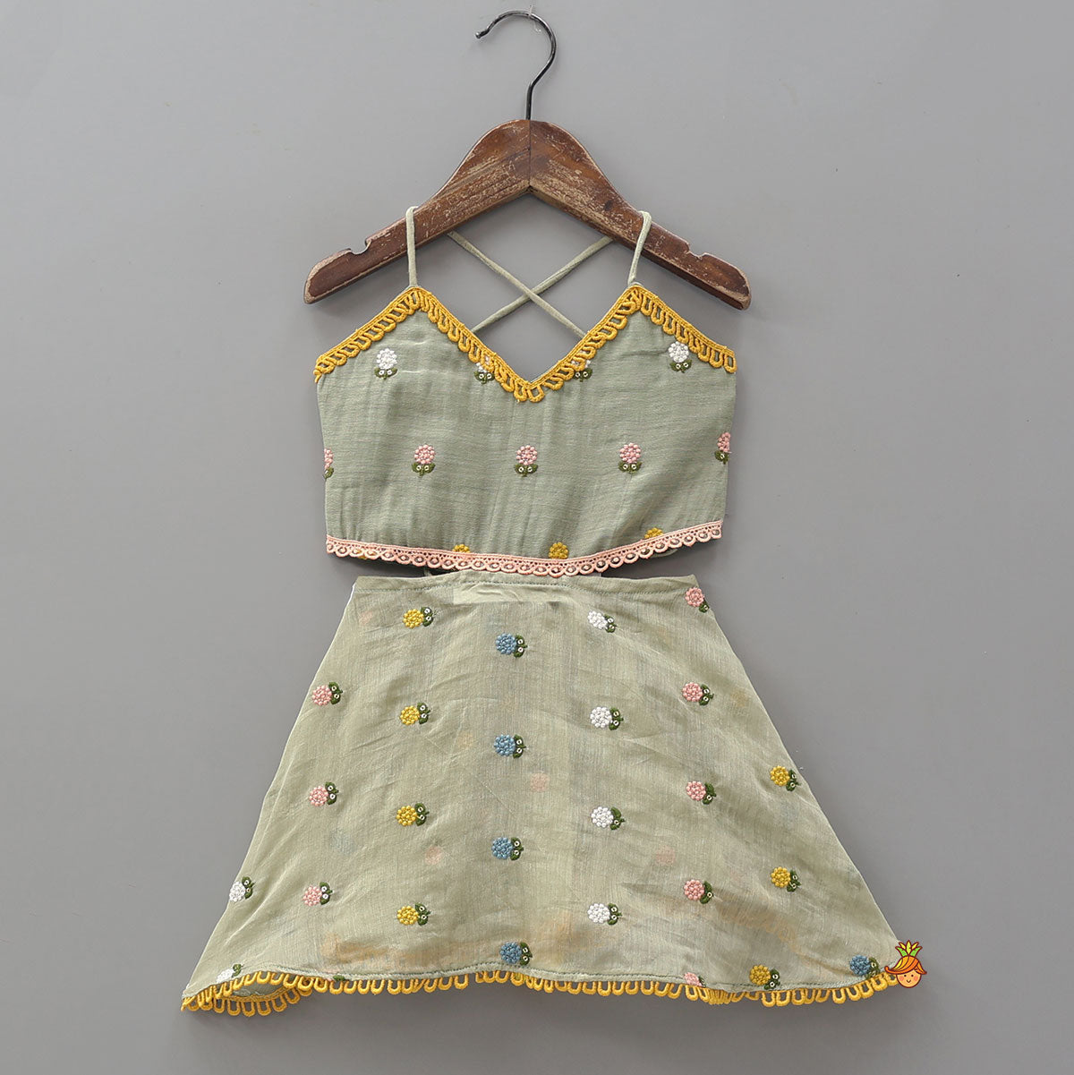 Floral Embroidered Stylish Backless Kurti With Sharara And Dupatta
