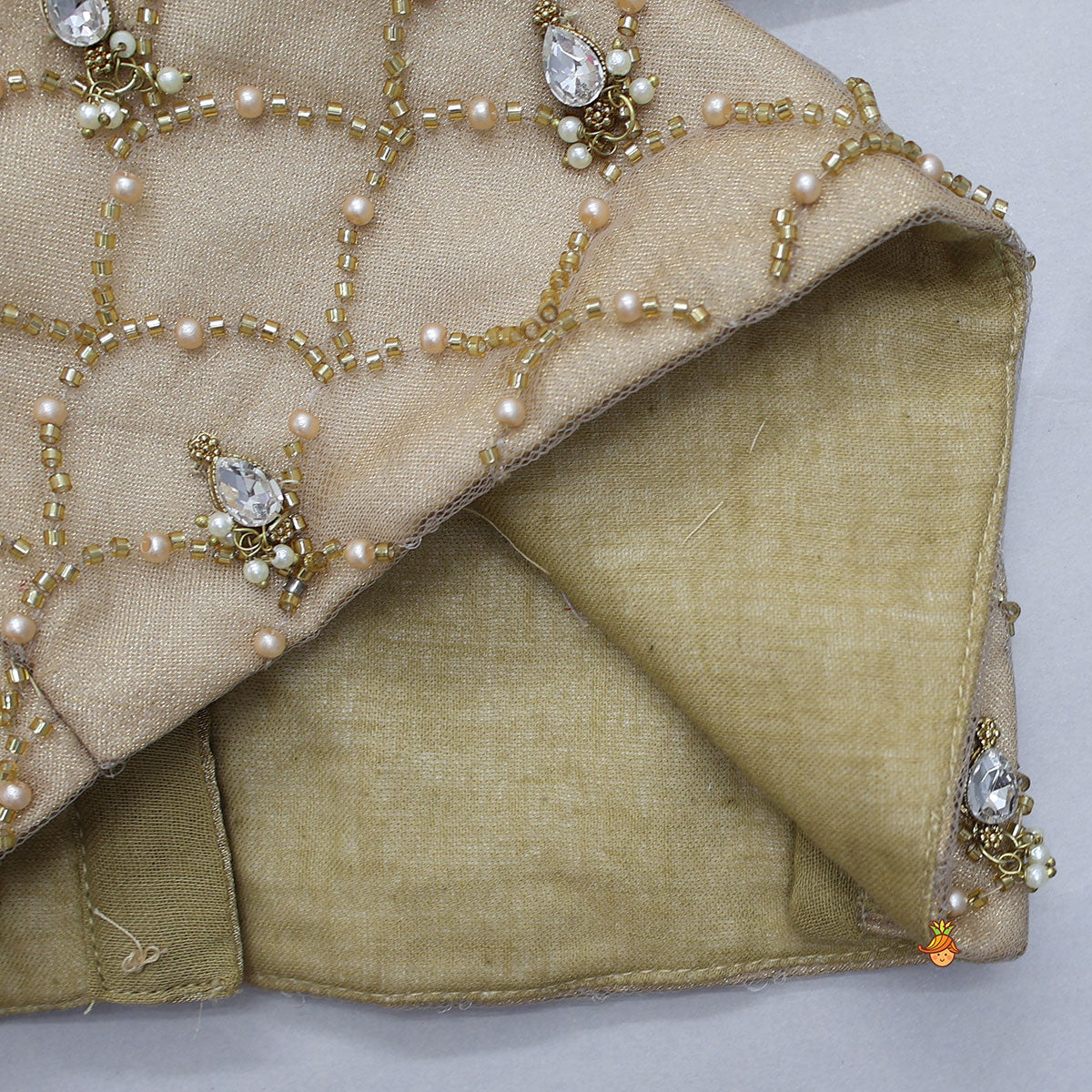 Hand Embroidered Halter Neck Crop Top And Shimmery Palazzo