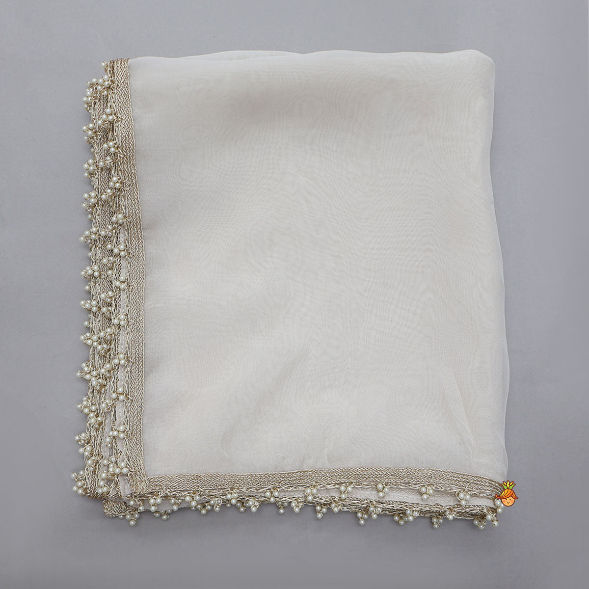 Pre Order: Faux Mirror Hand Work Shimmery Crop Top And Scalloped Lehenga With Matching Dupatta