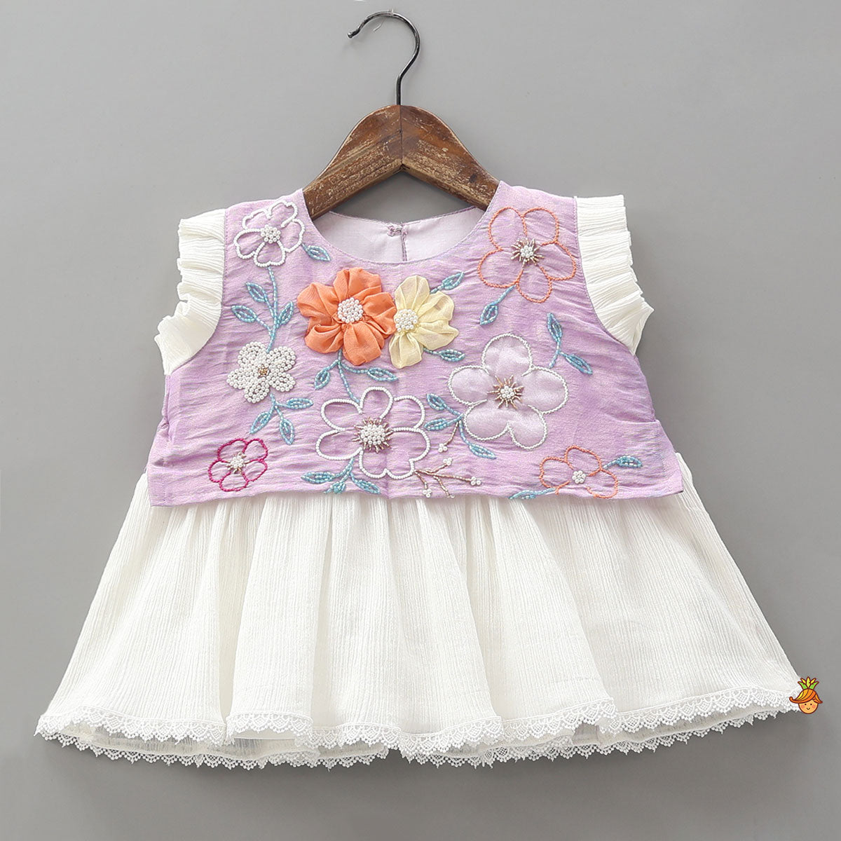 Pre Order: 3D Fabric Flowers Hand Embroidered Shimmery Top And Palazzo