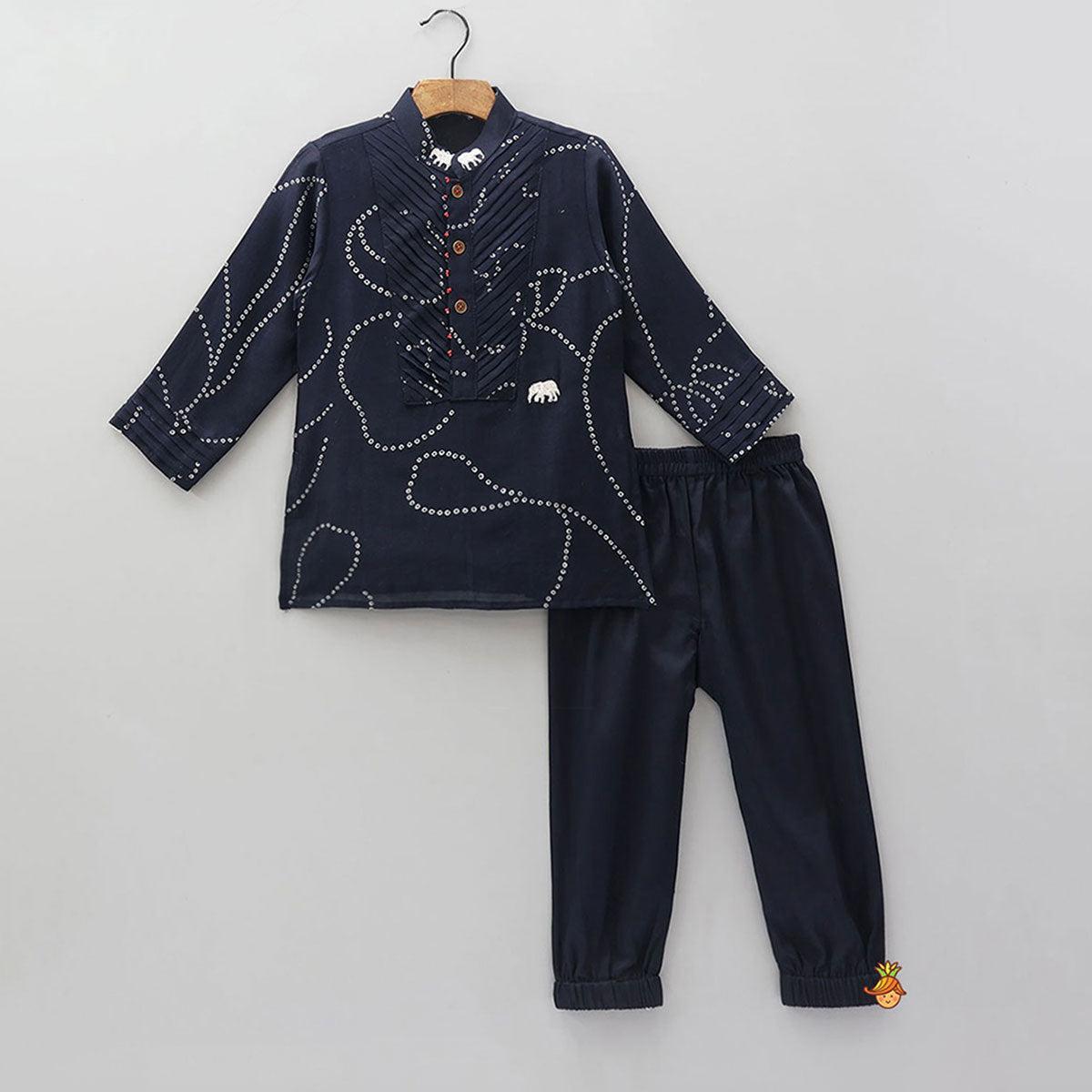 Pre Order: Pin-Tuck Detailed Yoke Kurta And Pyjama