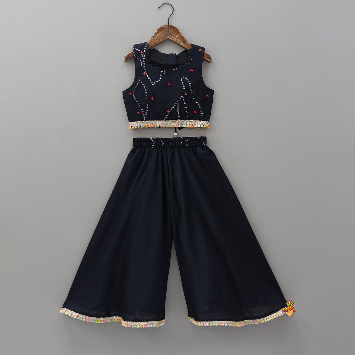 Pre Order: Stunning Bandhani Printed Crop Top And Palazzo