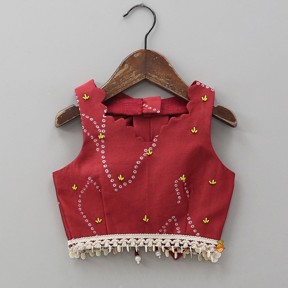 Pre Order: Bandhani Printed Crop Top And Palazzo