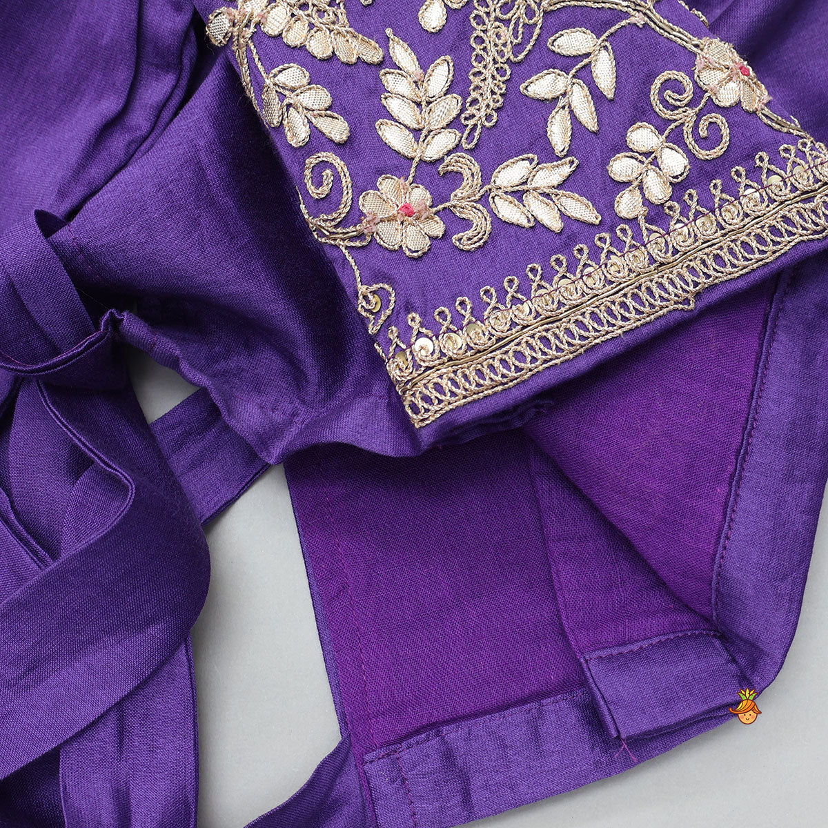 Pre Order: Gota Work Crop Top And Lehenga With Matching Dupatta