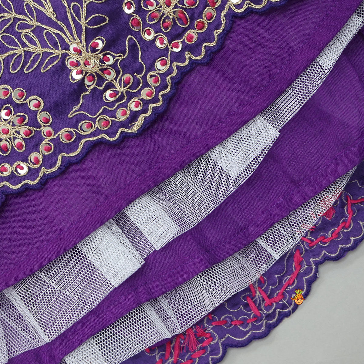 Pre Order: Gota Work Crop Top And Lehenga With Matching Dupatta