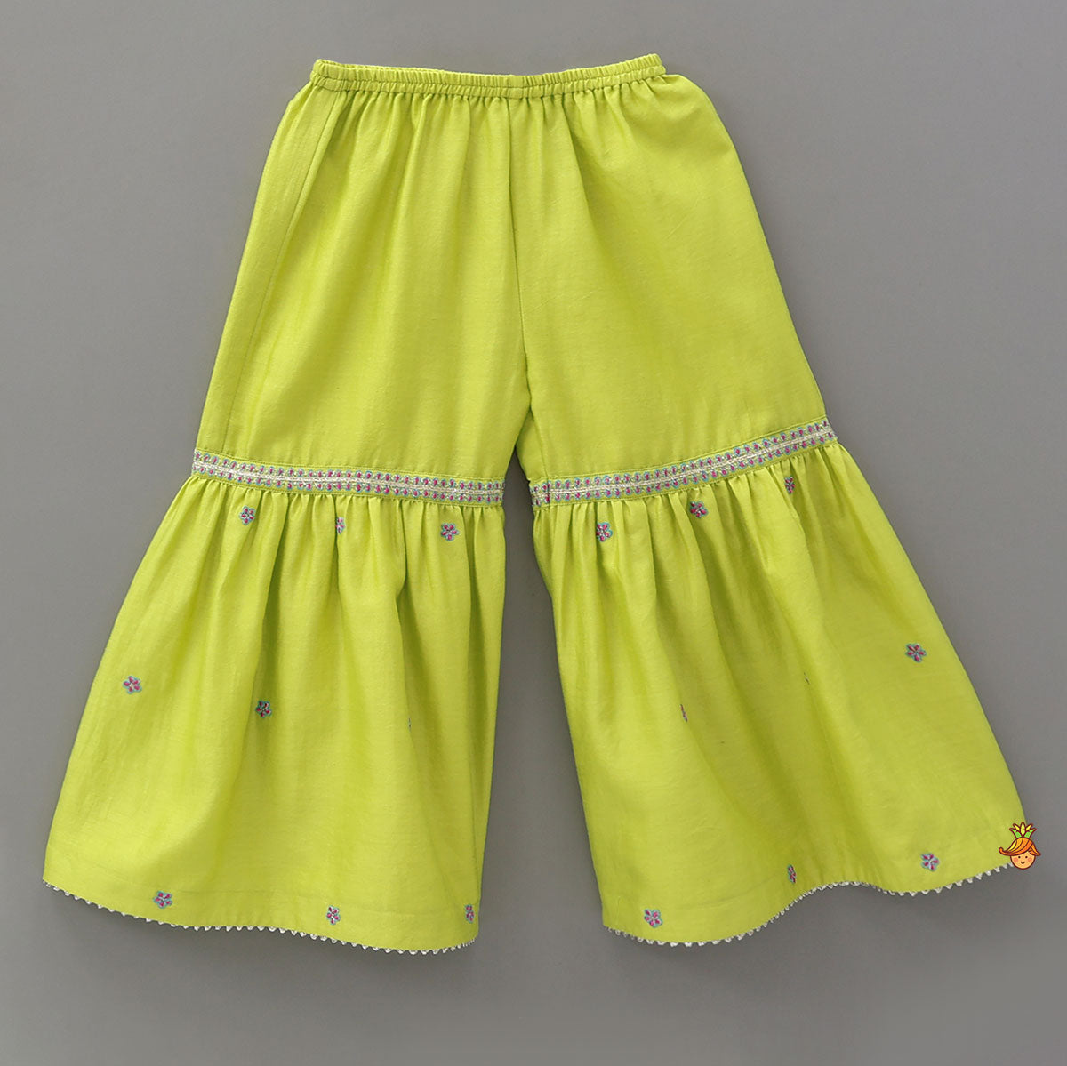 Pre Order: Booti Work Kurti And Sharara With Matching Scalloped Dupatta