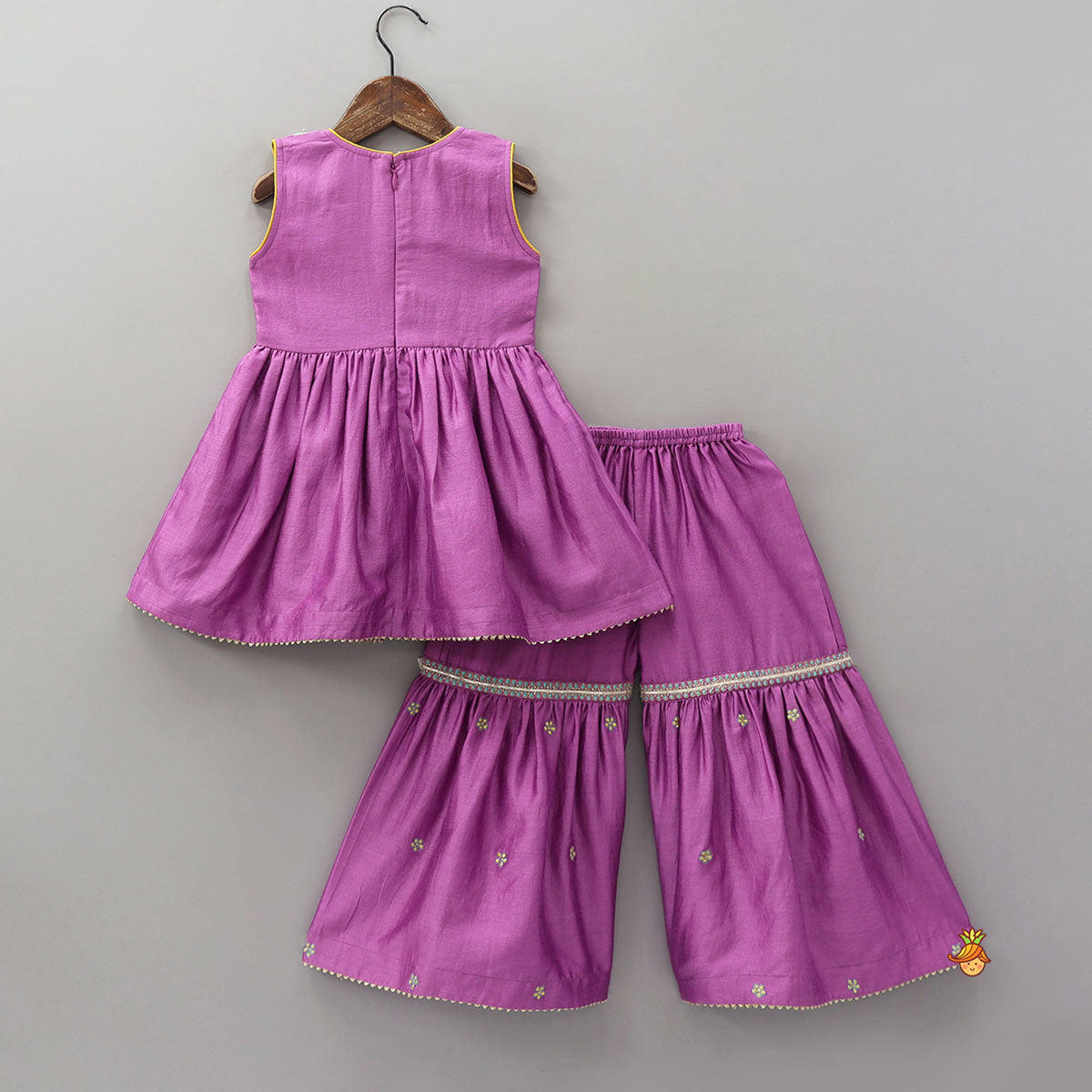 Pre Order: Booti Work Kurti And Sharara With Scalloped Dupatta