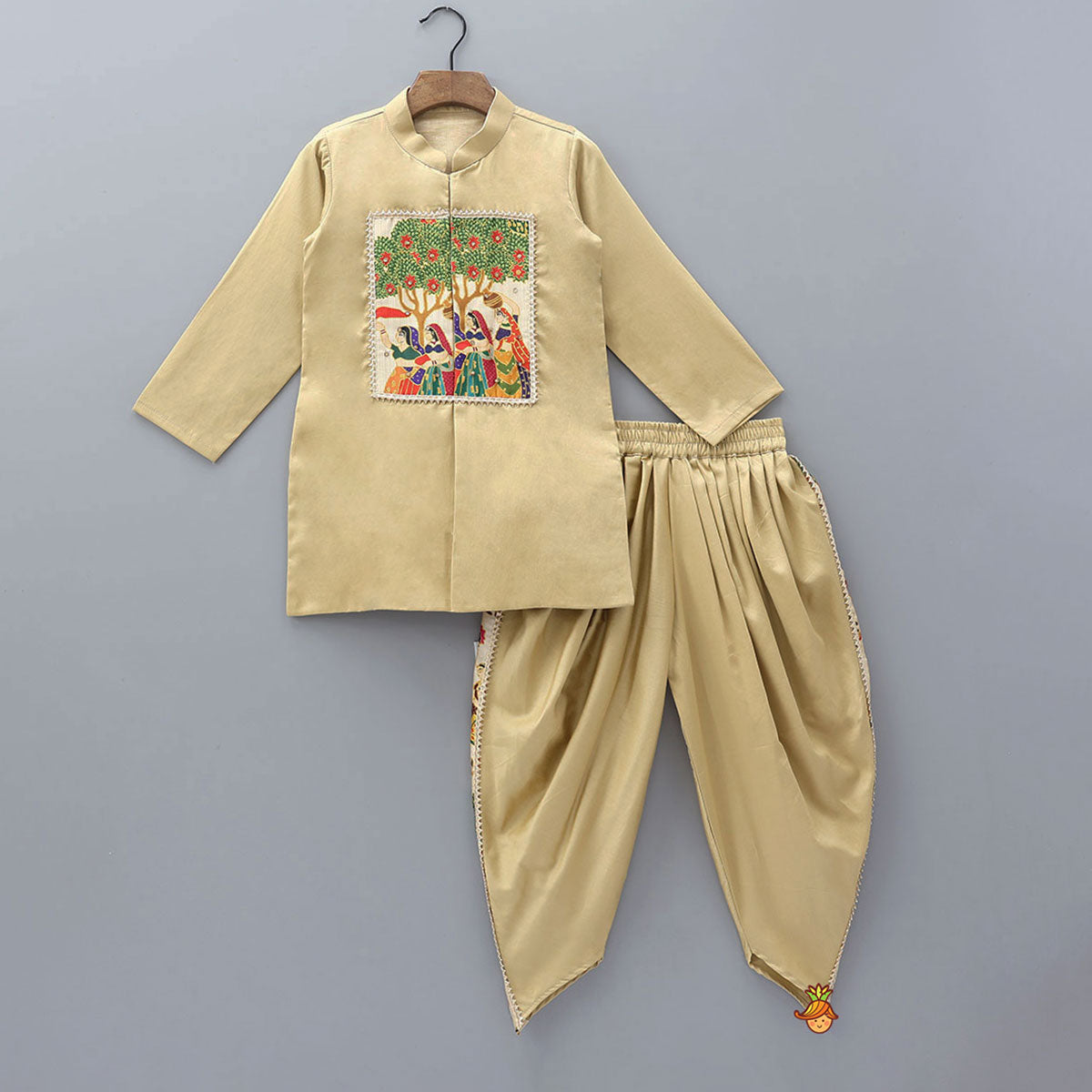 Pre Order: Traditional Patch Work Kurta And Dhoti Pant