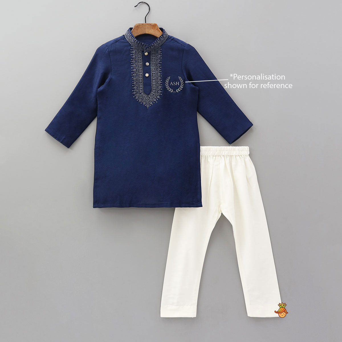 Pre Order: Embroidered Yoke Kurta And Pyjama
