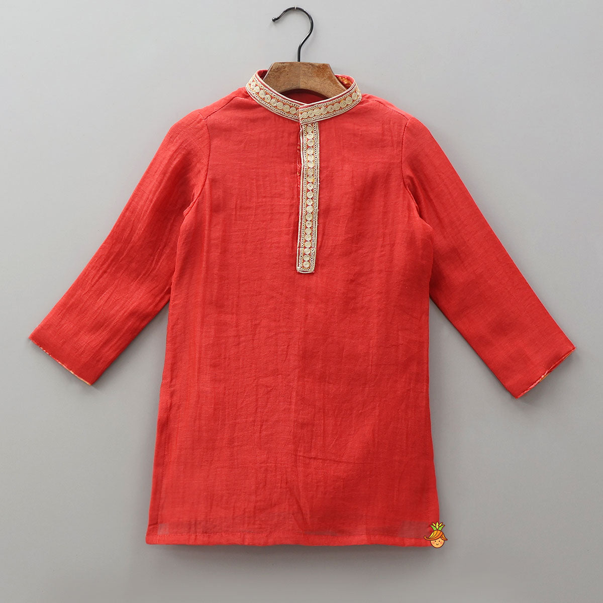 Pre Order: Embroidered Collar And Front Placket Kurta With Pyjama
