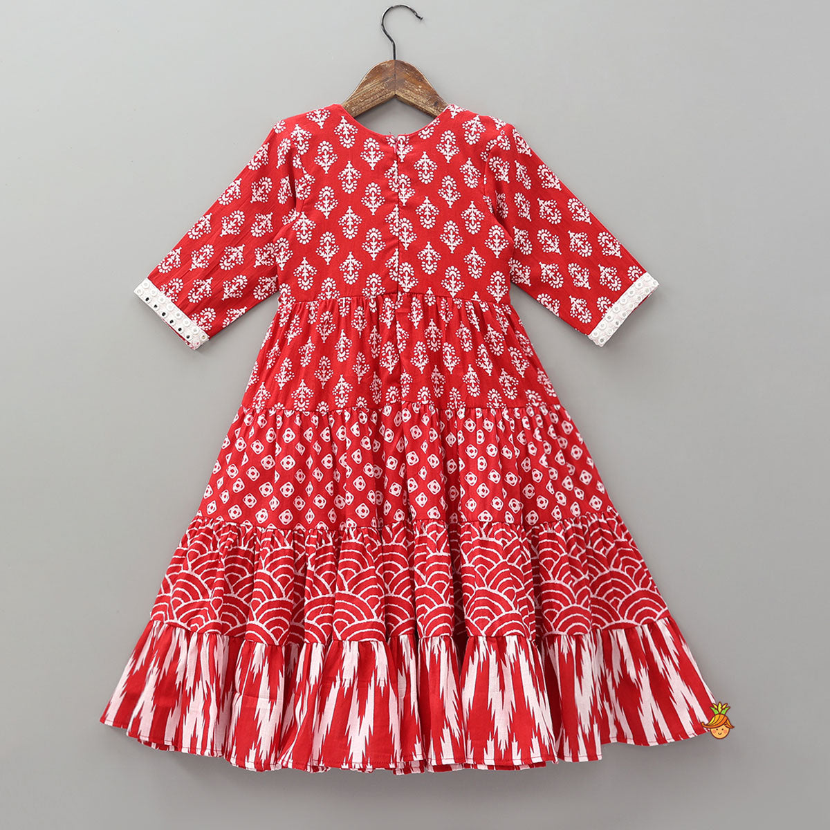 Faux Mirror Work Flared Kurti