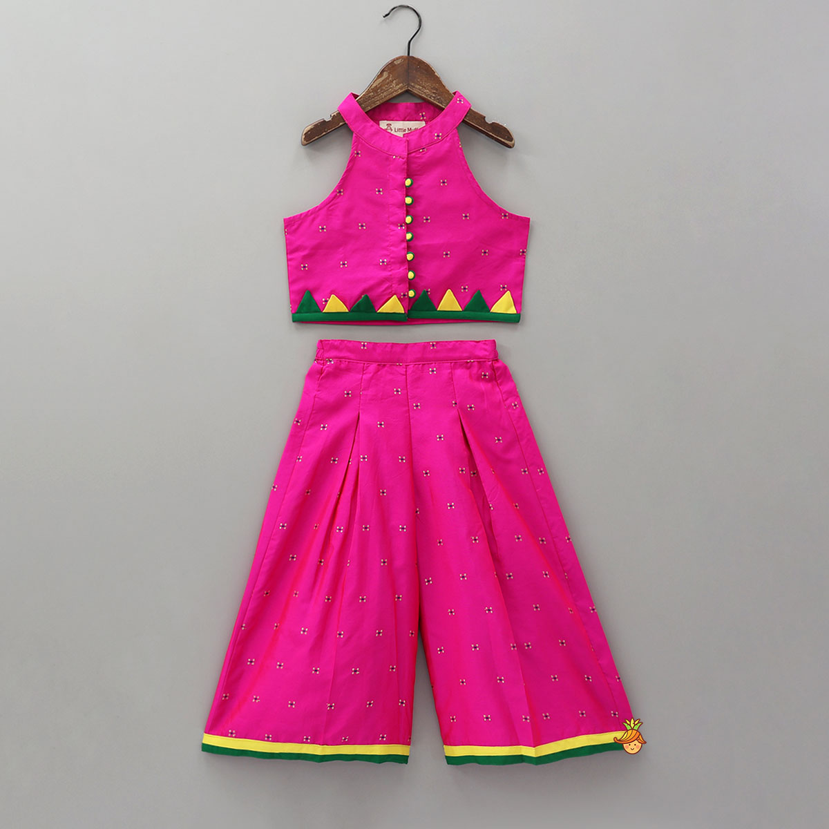 Contrasting Lace Work Sleeveless Top And Palazzo