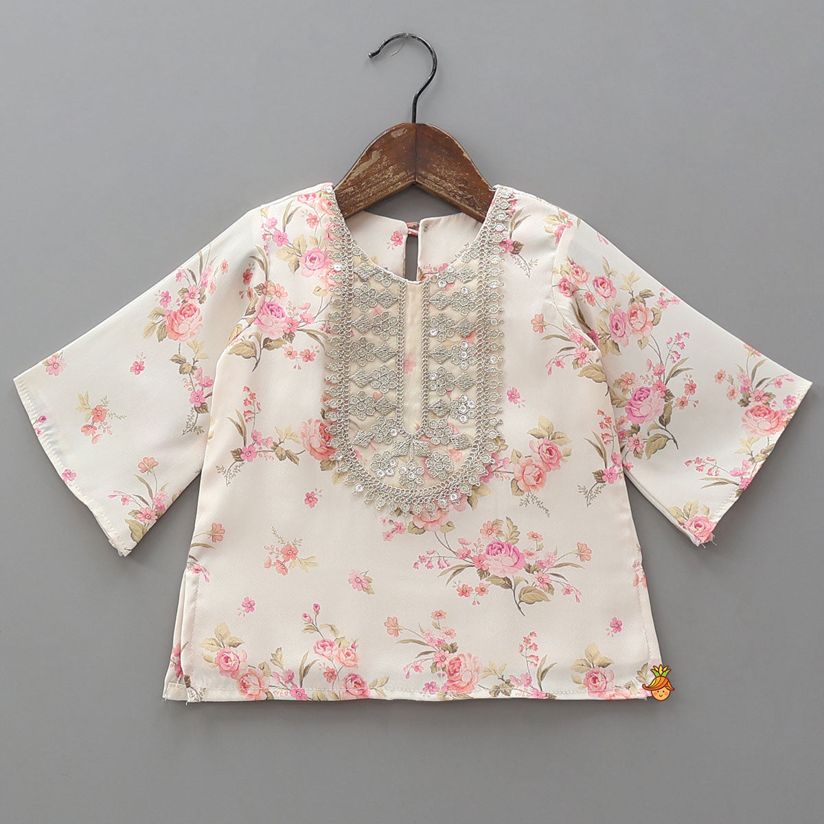 Lace Detailed Yoke Printed Kurti And Patiala With Dupatta