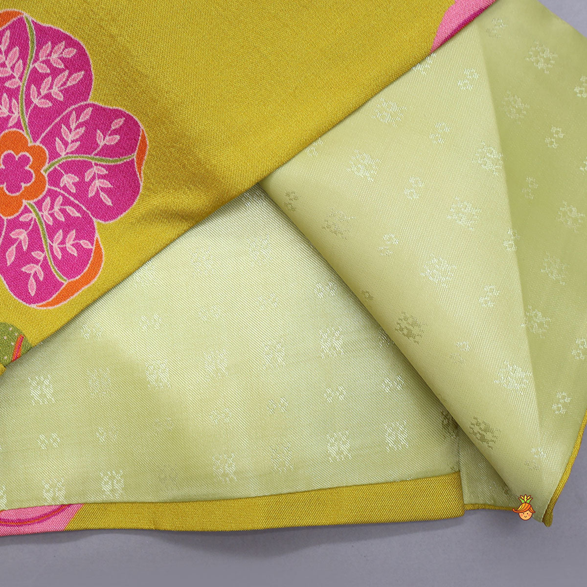 Pre Order: Striped Kurta With Front-Open Floral Jacket And Churidar