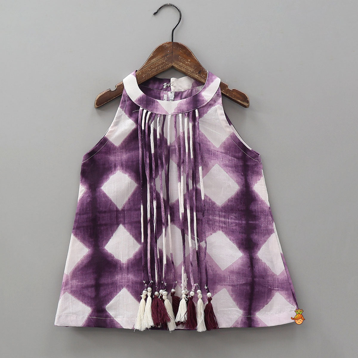 Pre Order: Hanging Fringes Tassel Detail Kurti And Sharara