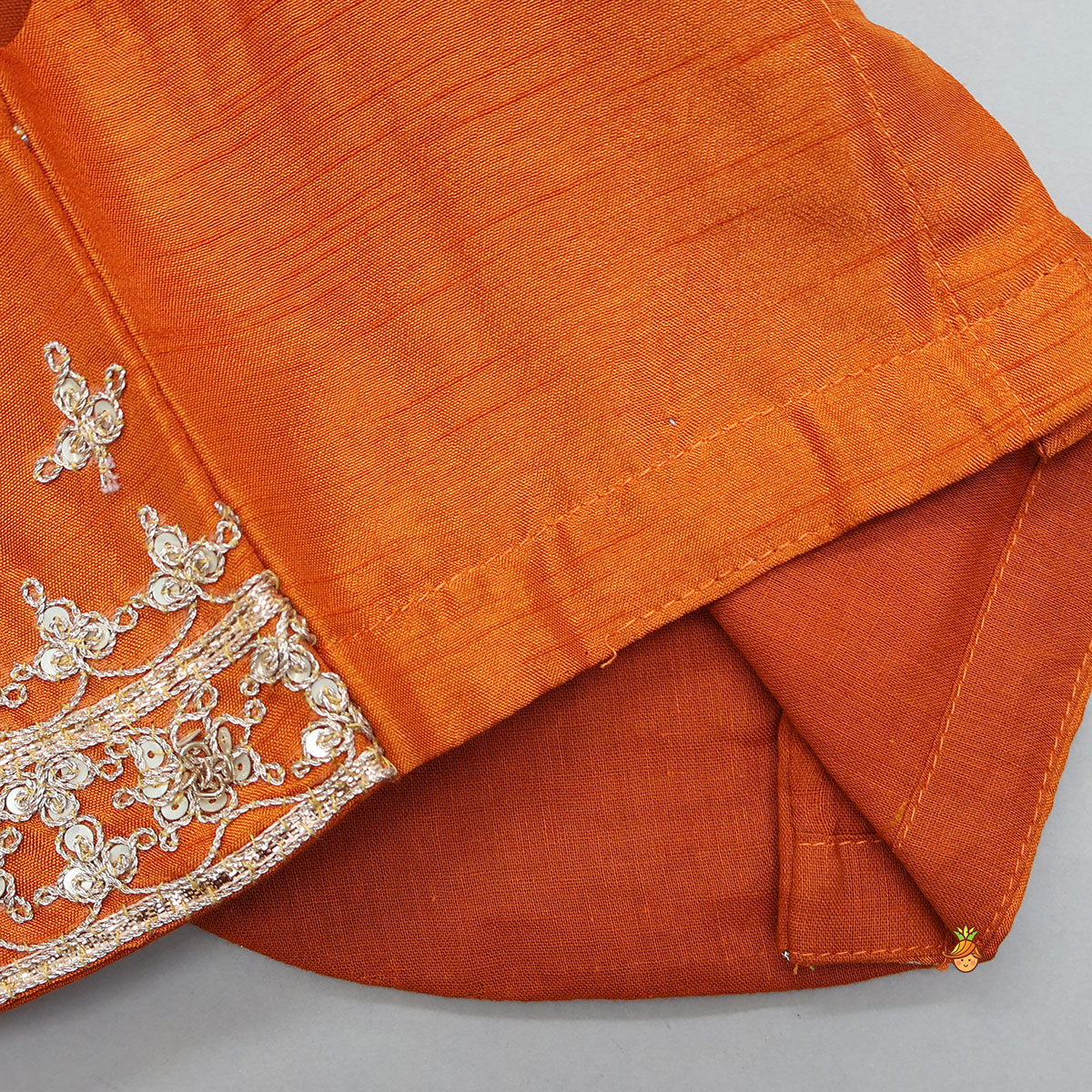 Pre Order: Sequins Embroidered Crop Top And Contrasting Lehenga With Matching Dupatta