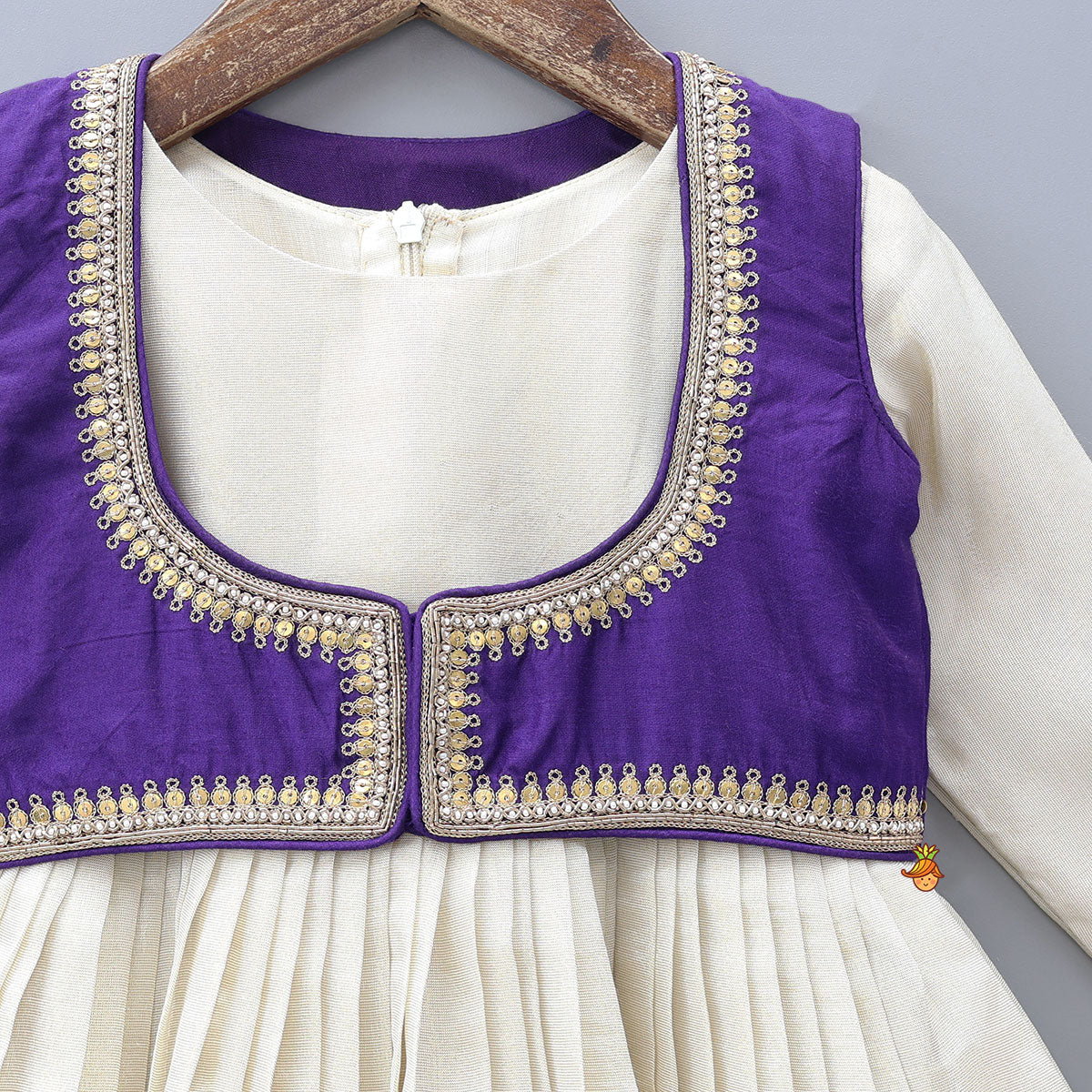 Pre Order: Shimmery Anarkali With Hand Embroidered Crop Jacket