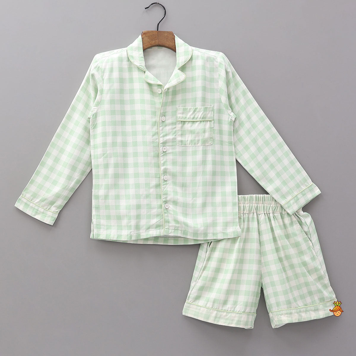 Pre Order: Checkered Print Bamboo Fabric Sleepwear Set