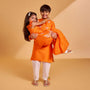Floral Hand Embroidered Jacket Style Kurta With Pyjama twinning model image 2