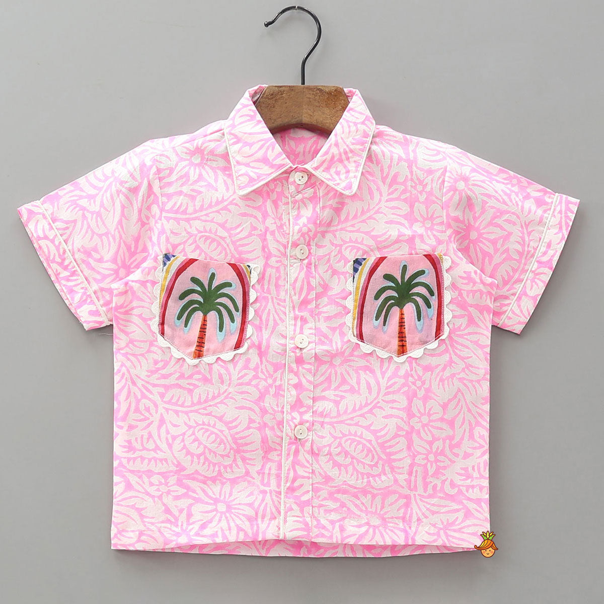 Pre Order: Hand Block Printed Tropical Shirt And Shorts
